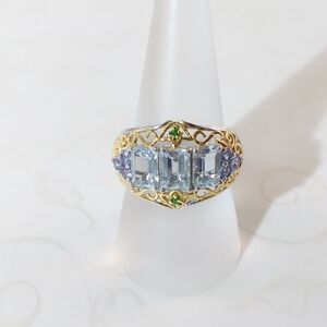 Aquamarine & Tanzanite 3.2 cttw Blue Size 8